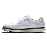FOOTJOY Men's Traditions - Shield Tip XW Spiked Golf Shoes - White